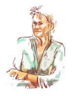 Sketch of me by Alban Low, artist in residence at Kingston 