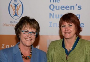 Receiving my Queen's Nursing Institute fellowship from QNI chair Ros Lowe